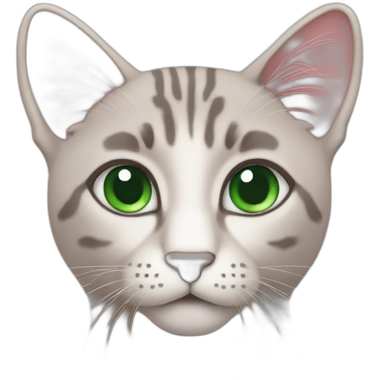 Pink cay with green eyes emoji