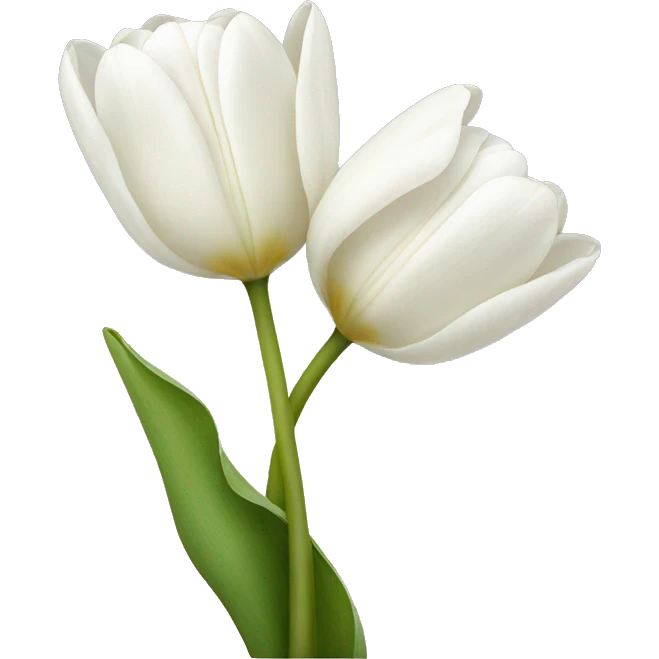 White Tulips with stem emoji