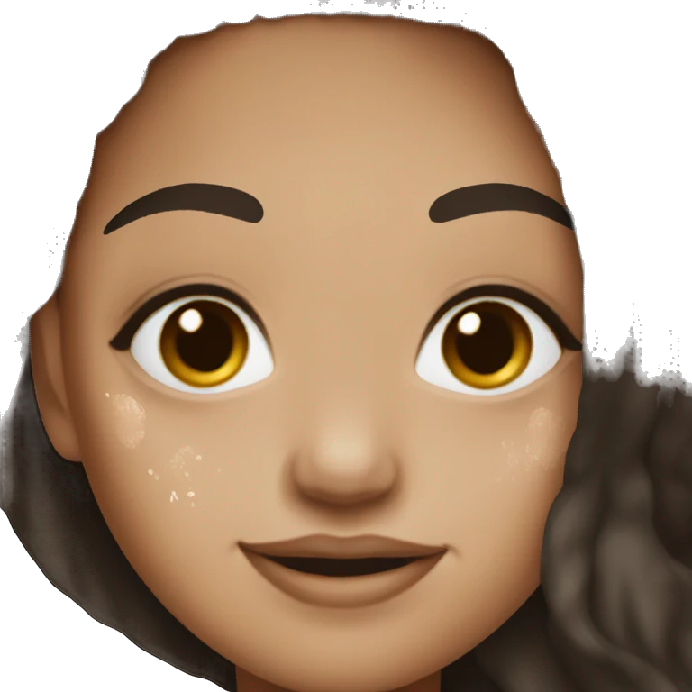 vitiligo girl dark brown long hair emoji