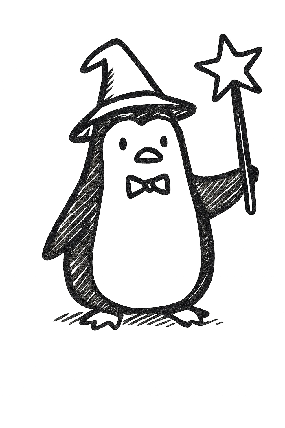 A penguin wizard emoji