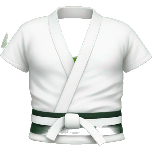 Green belt with white gi  emoji