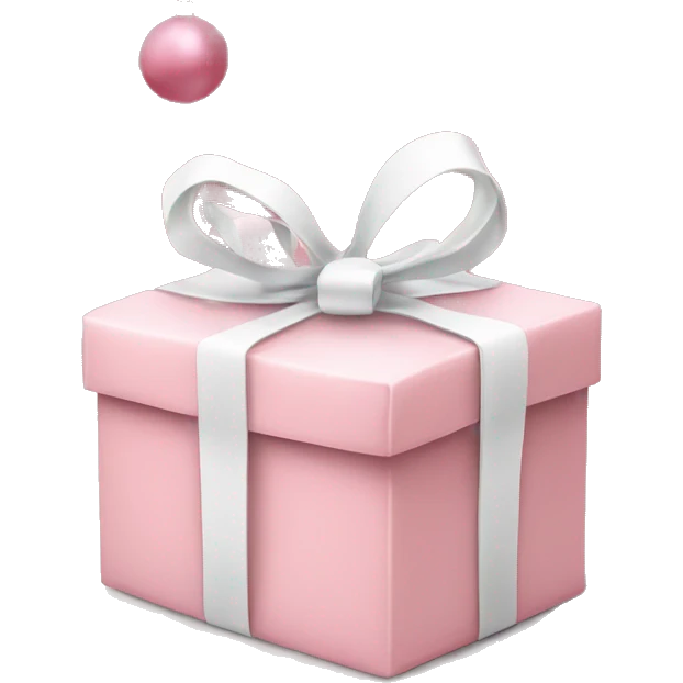 Light pink Christmas gifts under a white Christmas tree emoji