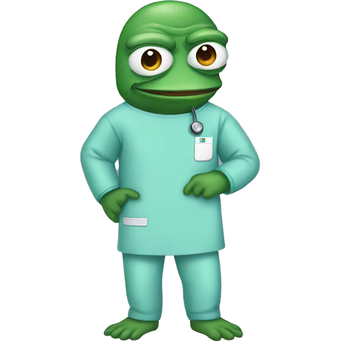Pepe wearing surgery suit emoji