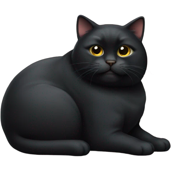 Really fat black cat emoji