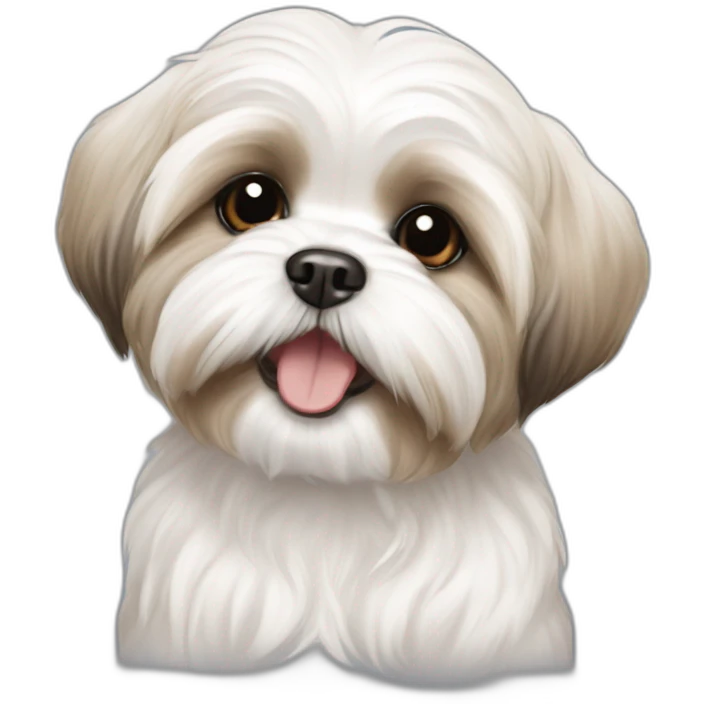 happy Maltese shih tzu puppy white beige emoji