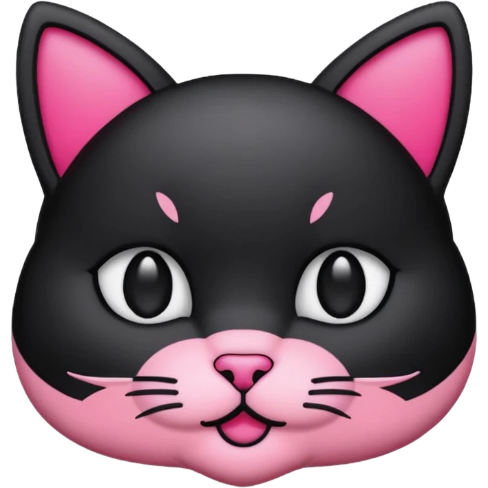 BLACKPINK-inspired black and pink cat face emoji emoji