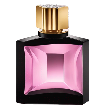pink YSL crystal perfume bottle with black cap emoji