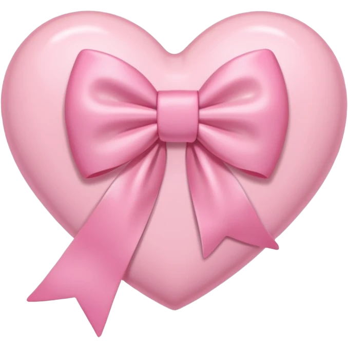 Pink pastel heart with bow emoji