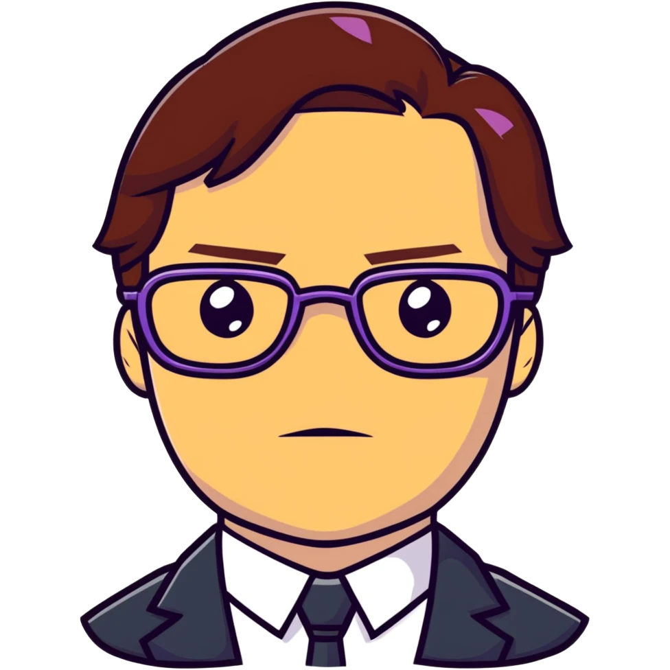 Helmut Zemo with brown hair and glasses, villain from Marvel's Captain America Civil War, serious expression emoji