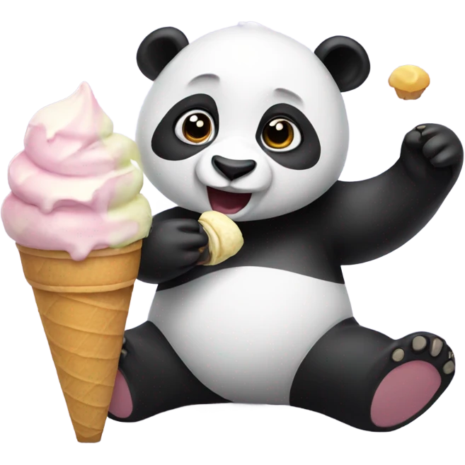 Panda eating ice cream emoji
