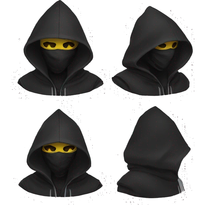 Black hooded cypherpunk wearing mask emoji