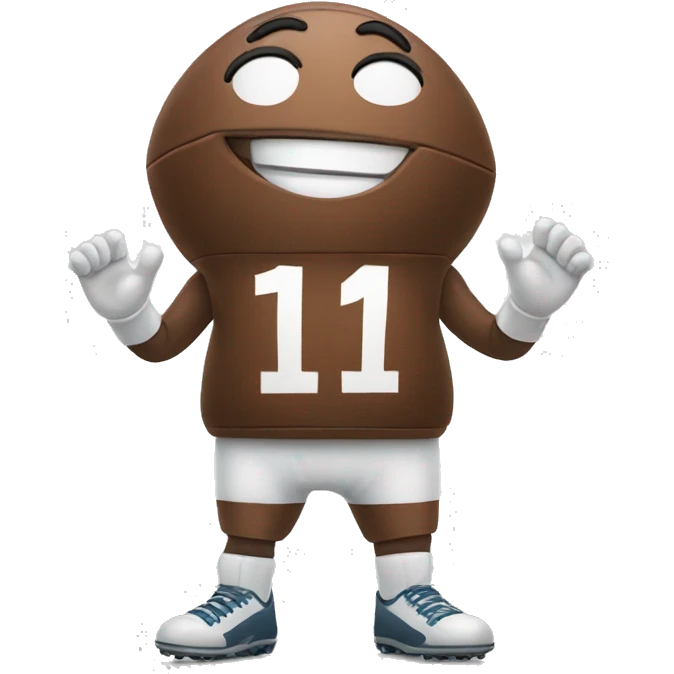smiling football with hands and legs emoji