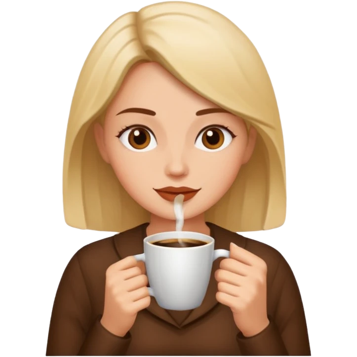 Woman drinking coffee emoji