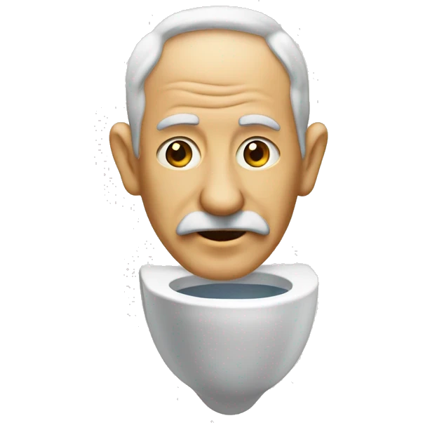 skibidi toilet with a old man head coming out of it emoji