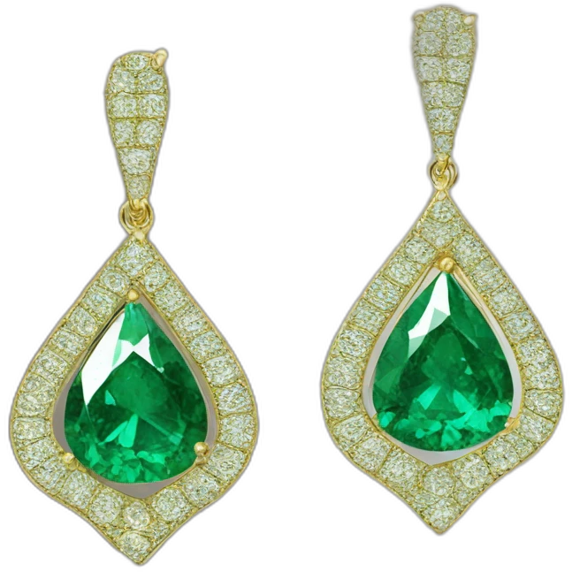 emerald dangle earrings emoji