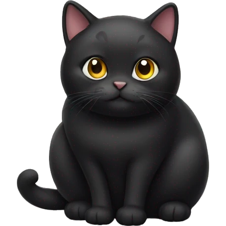 chubby black cat emoji