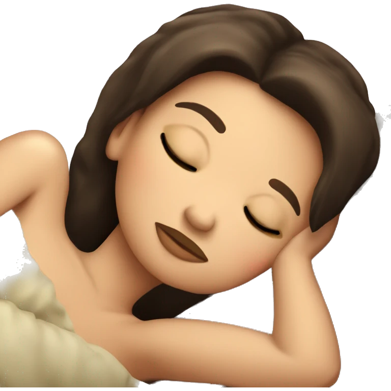 Coquette brunette girl sleeping  emoji