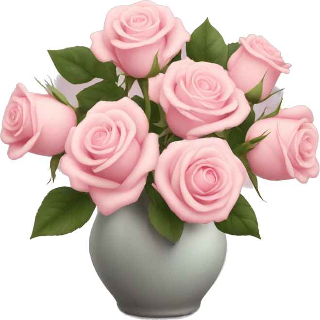 Pale pink roses in vase emoji