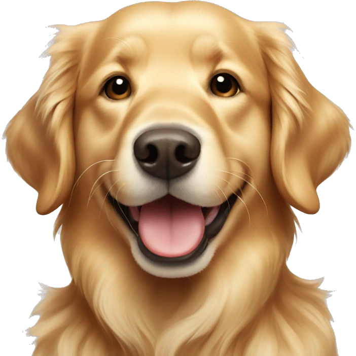 Happy golden retriever red emoji