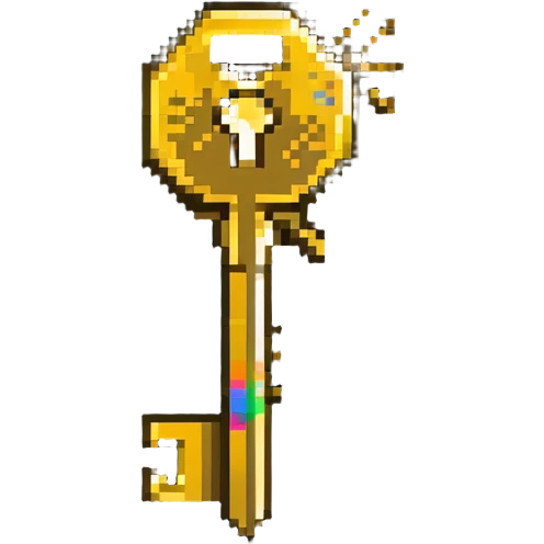 Elite member access key with aura effect and special markings emoji