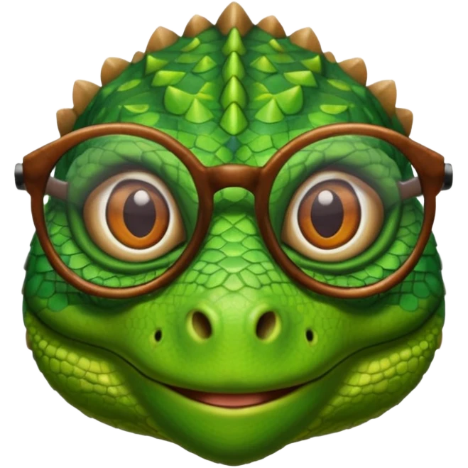lizard wearing glasses emoji
