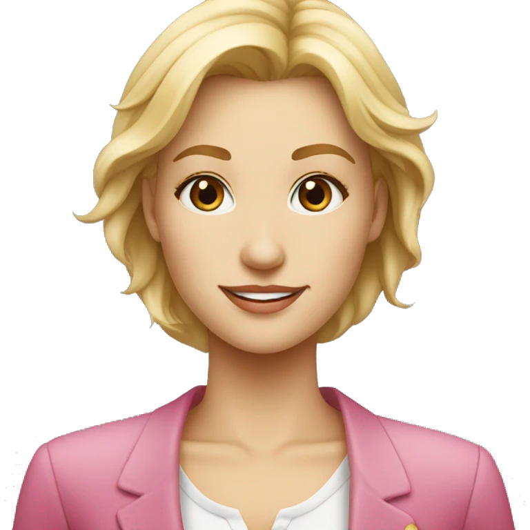 fair-skinned chest-deep blonde hostess who meets emoji