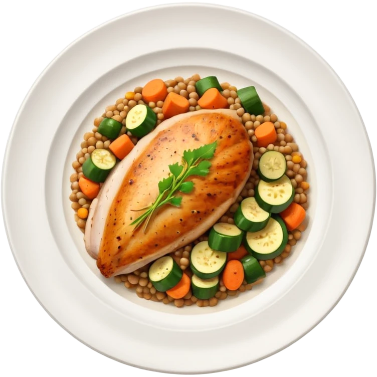 Backed turkey breast with buckwheat and stewed vegetables (zucchini, carrots) emoji