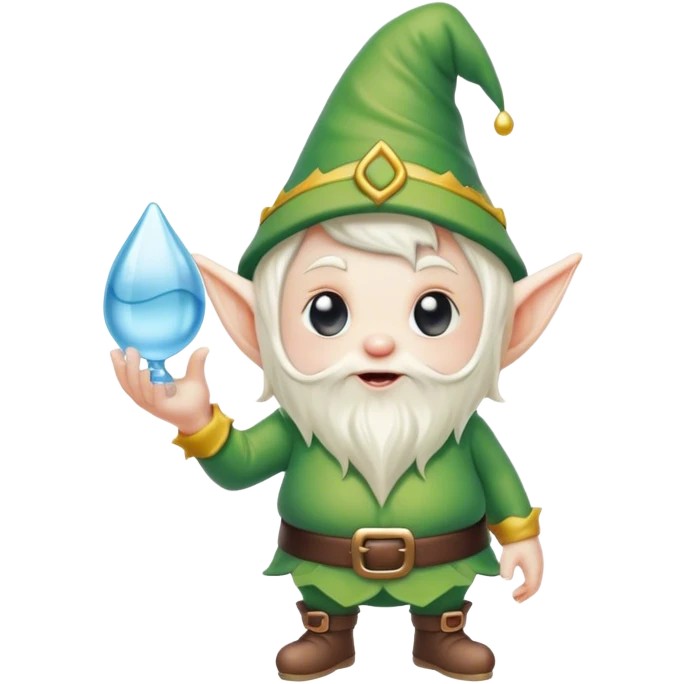 Scary little elf gnome holding a water balloon  emoji