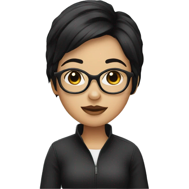 Girl with black hair and spectacles emoji