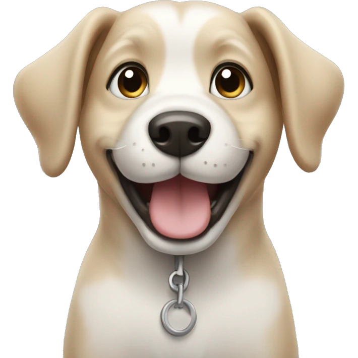 A cute dog waving hello emoji