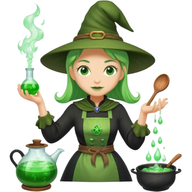 green witch cooking potion emoji