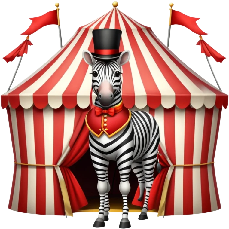 Vintage circus zebra wearing circus costume emoji