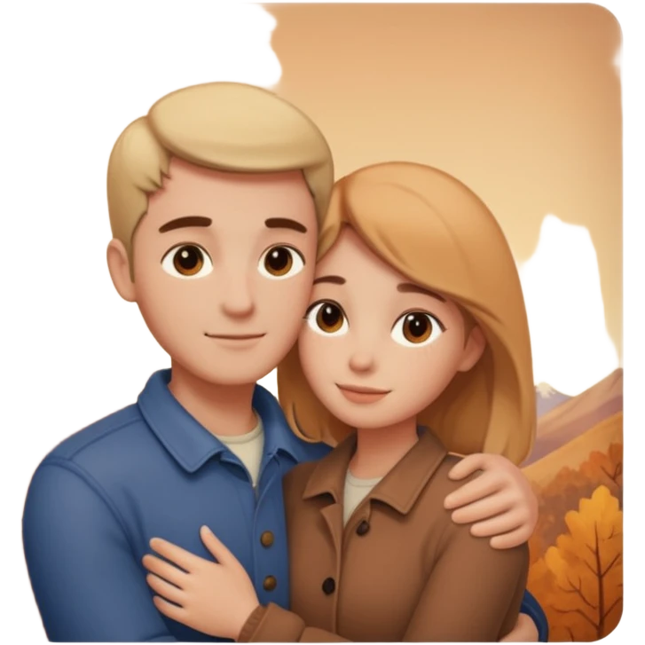Couple hugs polaroid emoji