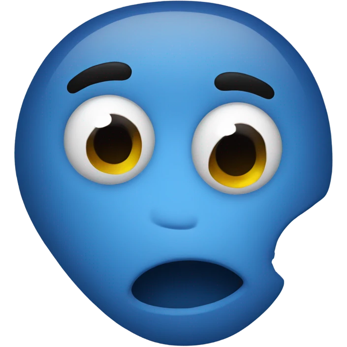 Blue blob with a cuts face emoji