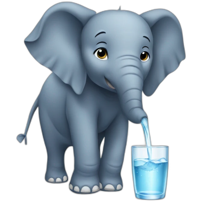 Elephant drinking cold water emoji