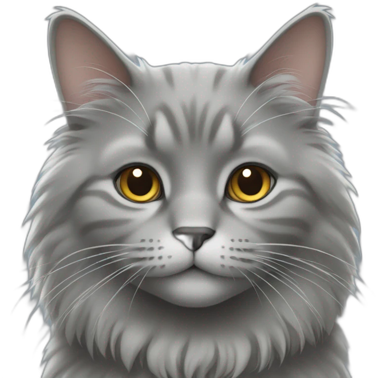 fluffy grey cat emoji