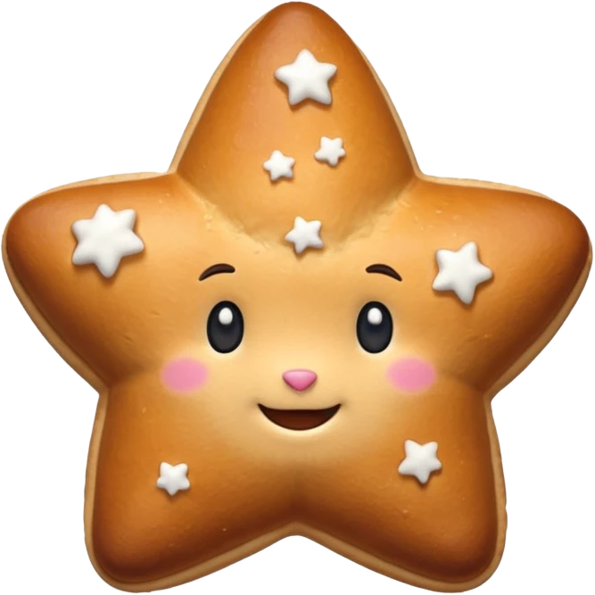 happy star shape bun emoji