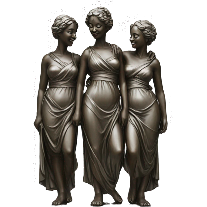 a statue of three women like  the Three Graces emoji