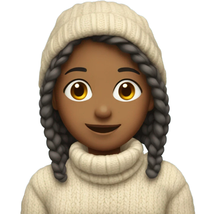 girl in cozy sweater smile emoji