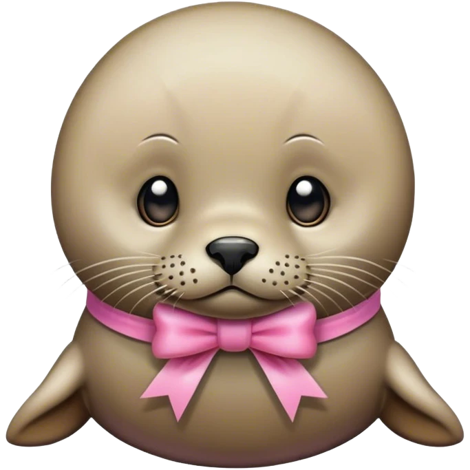 A seal with a pink bow emoji