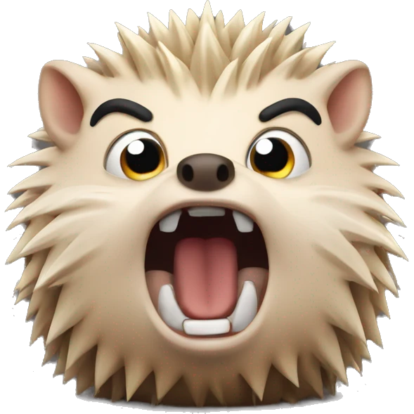 The angry little hedgehog screams emoji