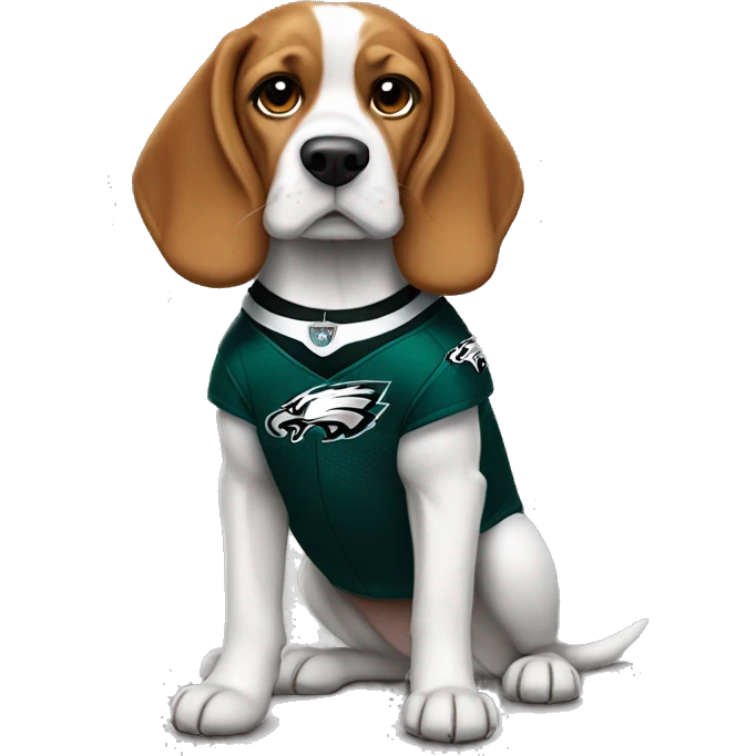 Beagle wearing a Philadelphia Eagles Jersey emoji