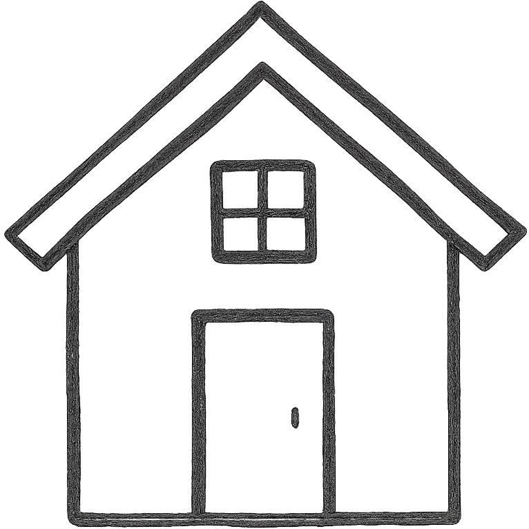 house, hand drawn icon with no fill emoji