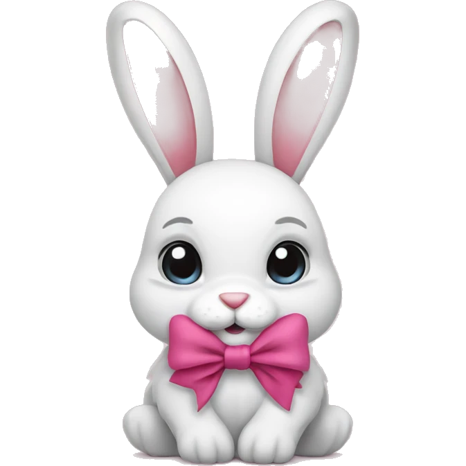 bunny with a bow emoji