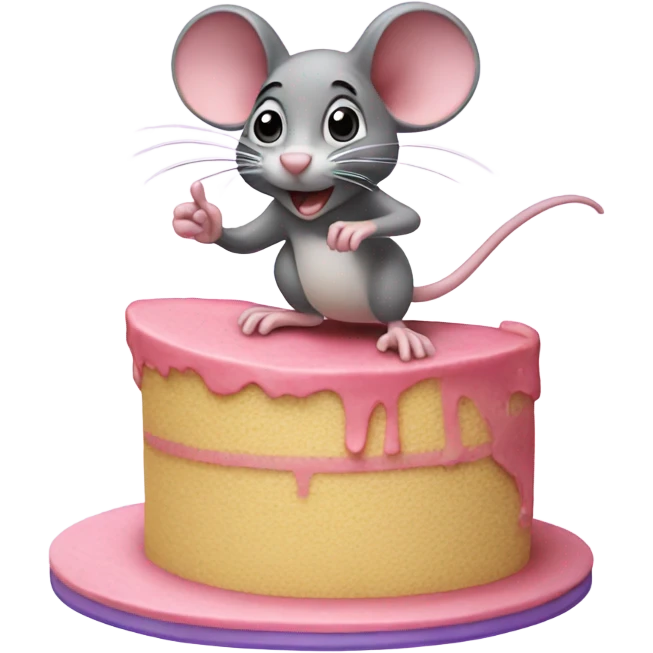 Mouse surfing on a cake  emoji