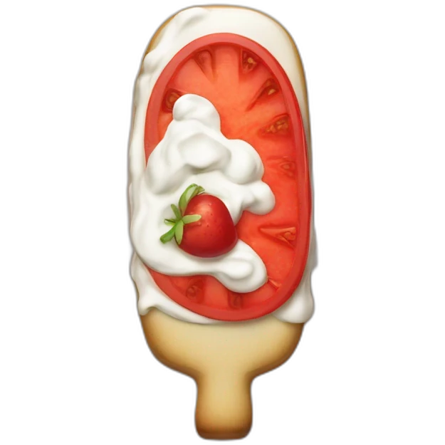 Red sup with sour cream on the top emoji