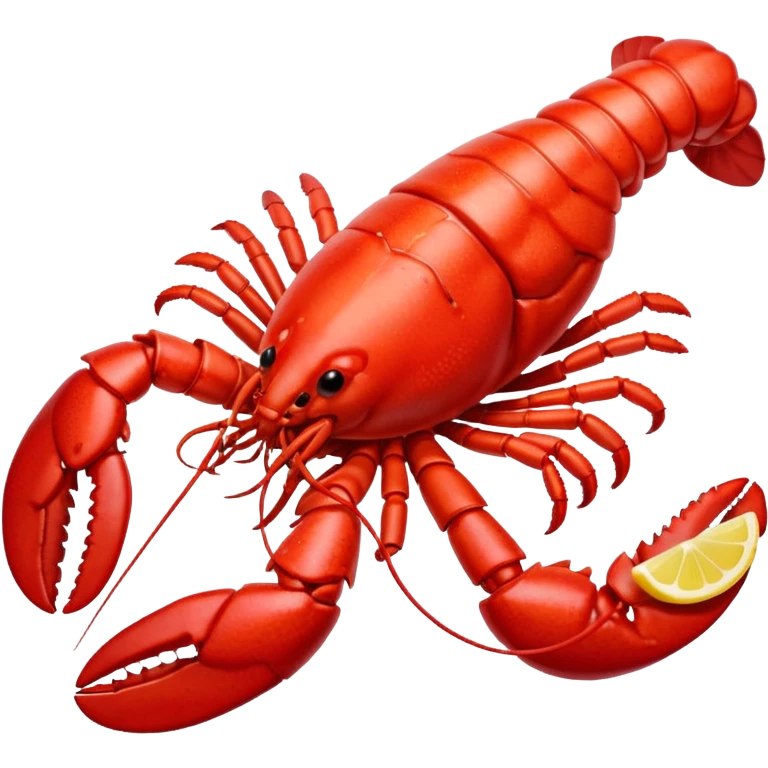 cooked lobster with lemon slice emoji