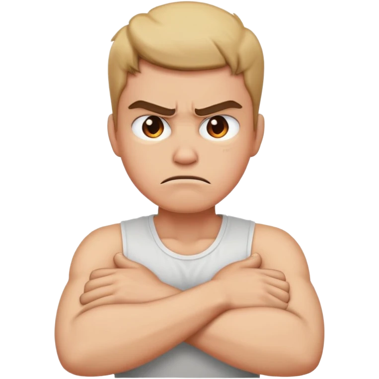 arms crossed holding neck will angry  emoji