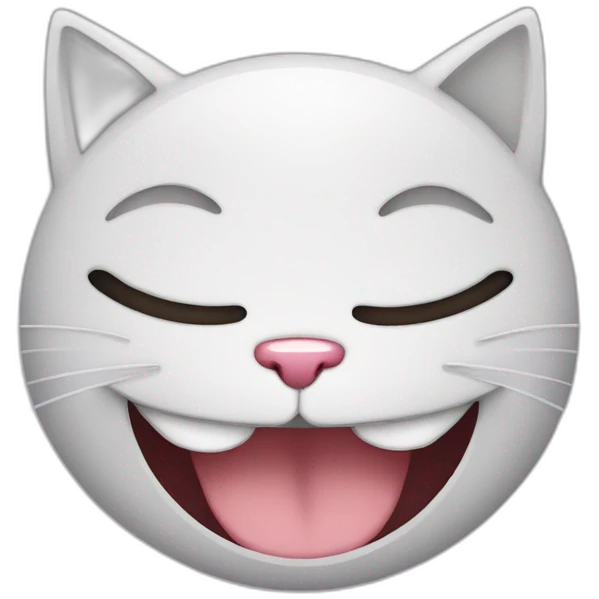 cute cat laugh tear emoji