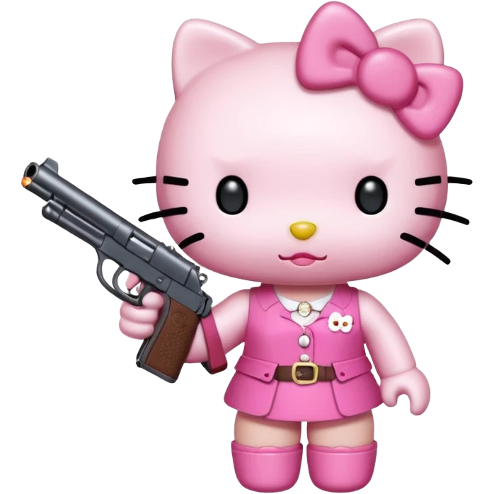 Hello kitty with a gun emoji